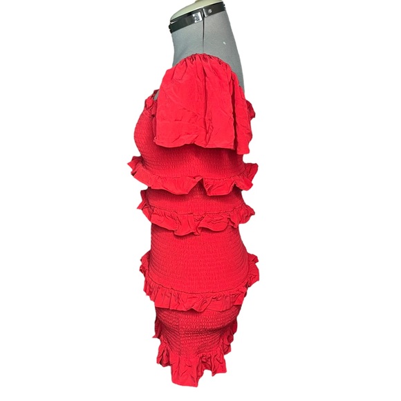 Lovers + Friends Kace Ruffle Mini Dress Red New With Tags Size Medium - Picture 7 of 8